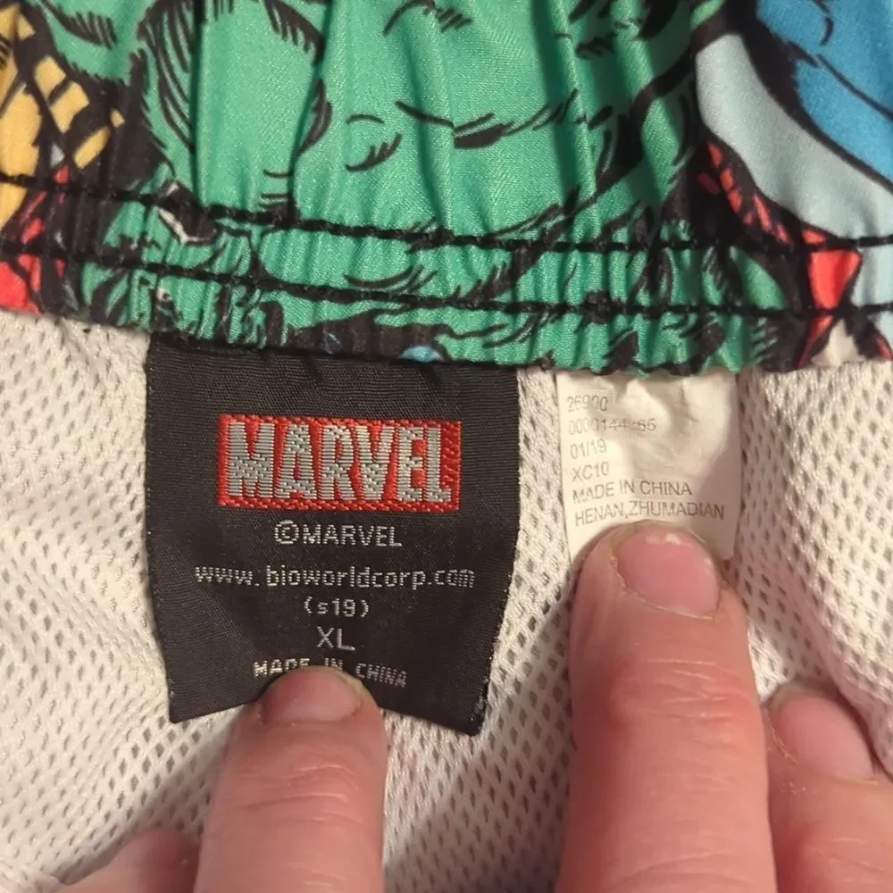 Marvel Comics Hero Swim Trunk Board Shorts Captain America Hulk Iron Man Thor XL